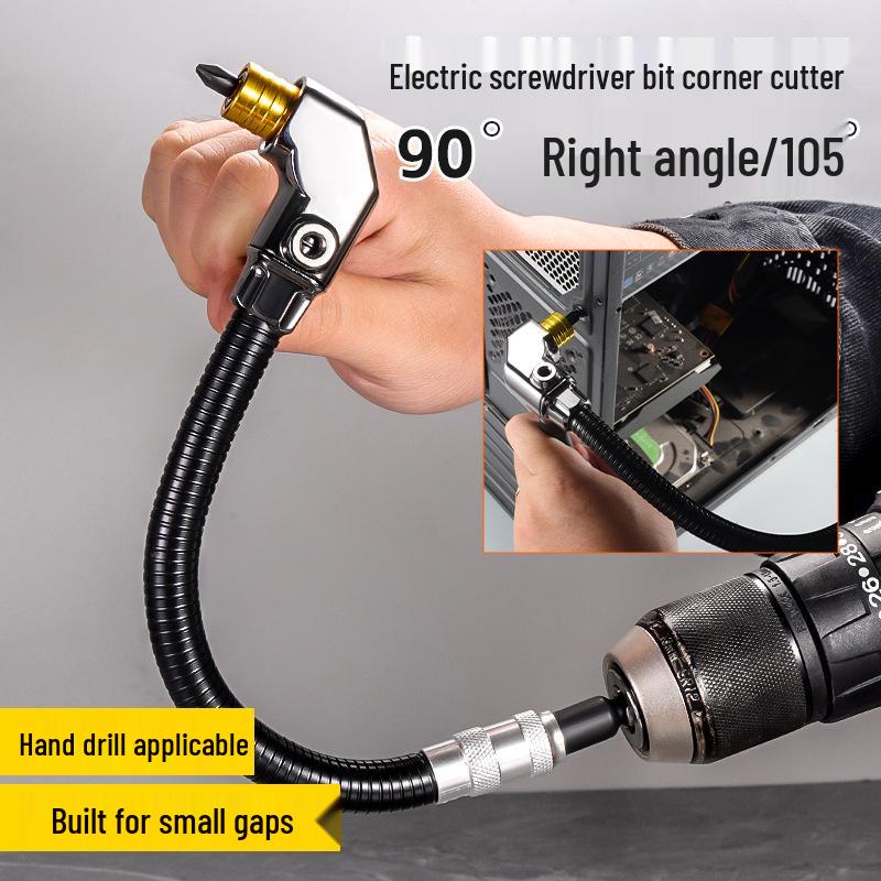 Universal 90°/105° Magnetic Screwdriver Bit Angle Extension Tool