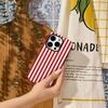Christmas Stripes Red White Phone Case for IPhone 16 15 14 13 12 11 X XS XR XSMAX 7 8 Pro Max Plus Double-layer Back Cover