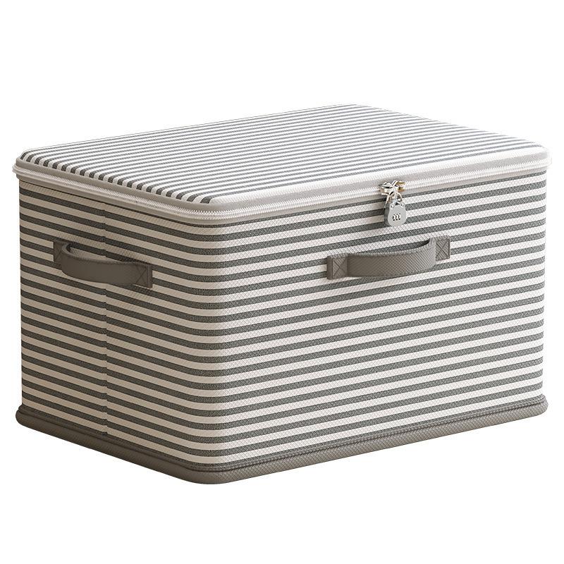 

1pc 26/40/52/82L Large Capacity Fabric Storage Box with Zipper – Foldable Organizing Box & Basket for Clothes, Blankets 26L серый