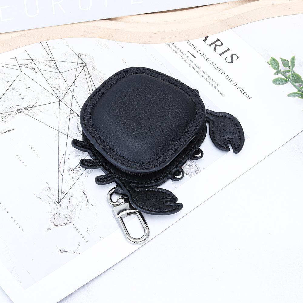 

Top Layer Cowhide Crab Pendant Bag Leather Change Earphone Backpack Cute Accessories Creative Exquisite 10x11x3cm