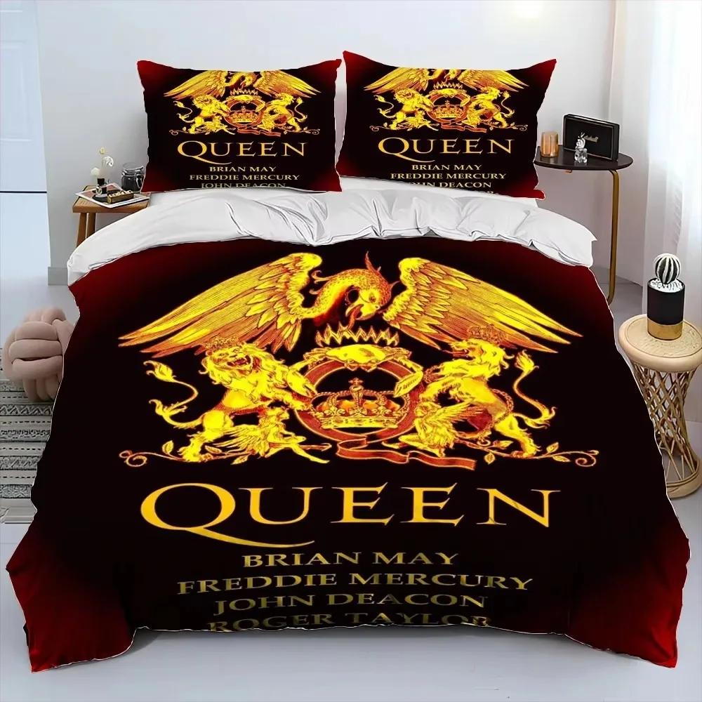 Mode Rockband Queen Sängkläder Set Utsökt Sängförsörjningsset Påslakan Sängöverkast Set Sängklädesset Lyxig Födelsedagspresent