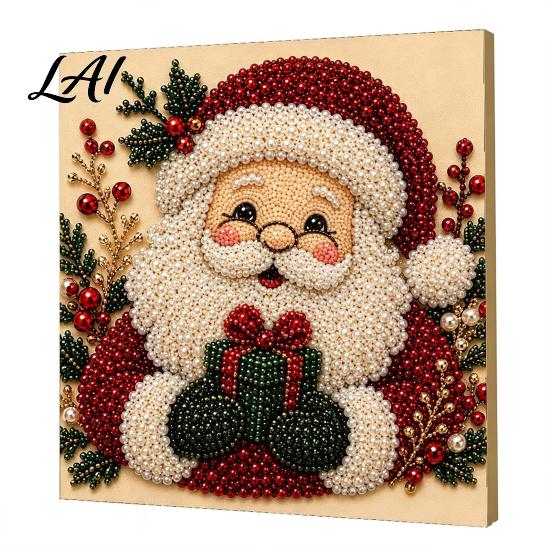 Progetti Artistici per Alleviare lo Stress Kit Perle Finte di Natale Pittura Capanna Innevata di Babbo Natale Kit Artigianale 3D Scintillante con Perline Fai da Te per Adulti Parete per le Festività Invernali di Casa