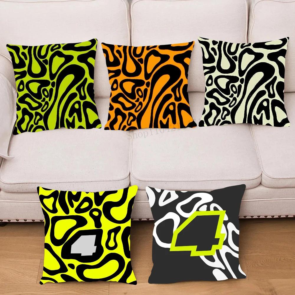 Tonnika Chen Unisex 1Pc F1 Lando Norris Pillow Case Square Bedroom Sofa Leisure Comfort Cushion Car Living Room Home Decoration