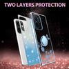 KADEM For Oppo Reno13 F 5G (Reno 13 FS 5G)/4G Case Ring Kickstand TPU Flowers Phone Cover Gradient Glitter