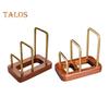 Kitchen Chopping Board Rack with Wood Base Multi Layer Design Stable Pot Lid Holder Baking Pan Storage Organizer