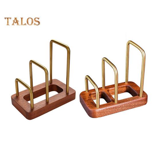 Kitchen Chopping Board Rack with Wood Base Multi Layer Design Stable Pot Lid Holder Baking Pan Storage Organizer