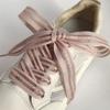 New 2cm Bow Wide Rope Ultra-thin Solid Color Snow Yarn Shoe Laces Satin Silk Ribbon Bold Shoelaces