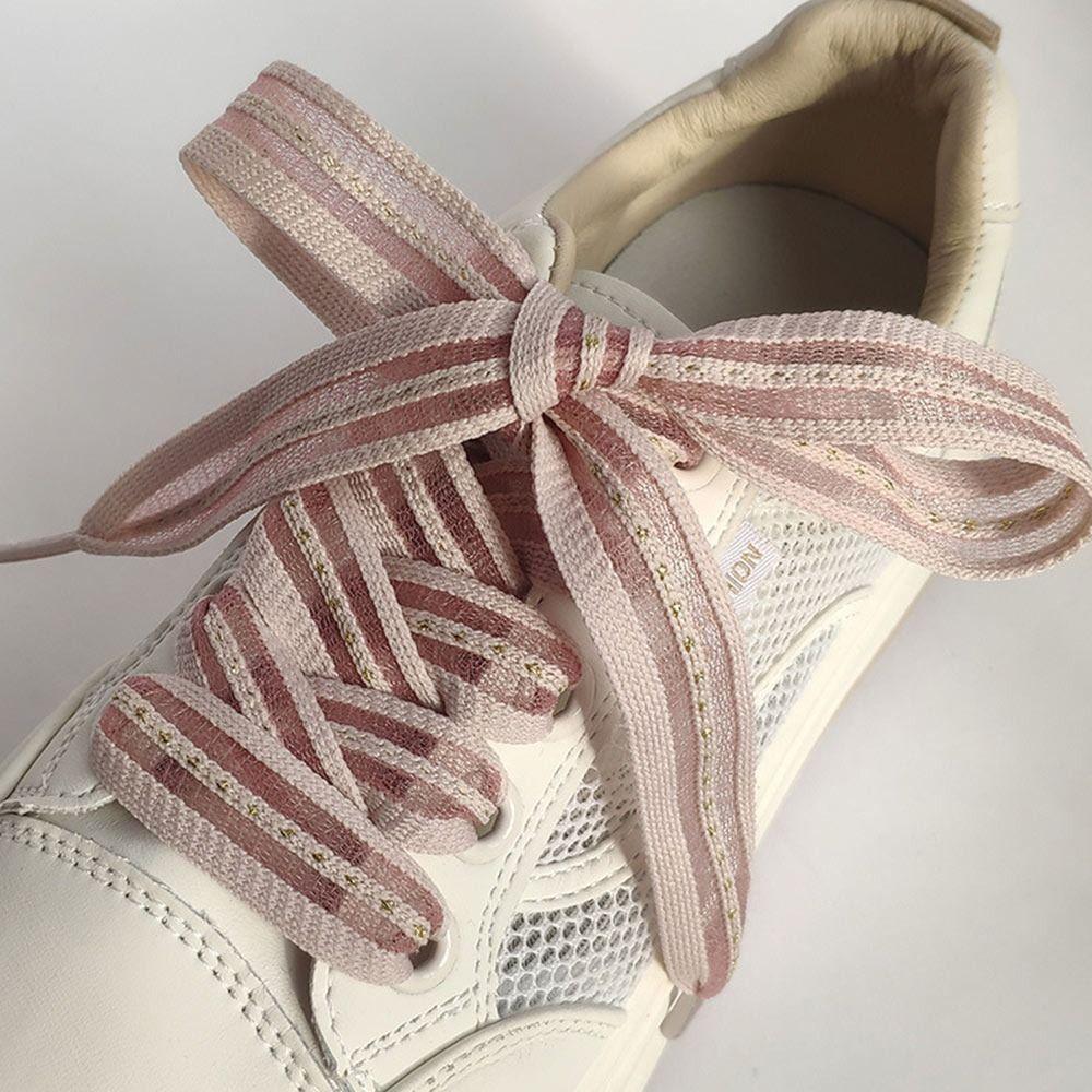 New 2cm Bow Wide Rope Ultra-thin Solid Color Snow Yarn Shoe Laces Satin Silk Ribbon Bold Shoelaces