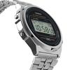 Casio versatile LCD display quartz movement stainless steel strap Japanese and Korean watch for men and women black dial A171WEGG-1AEF