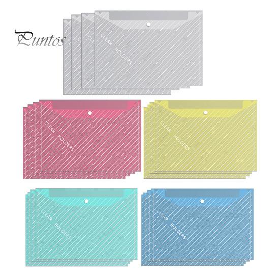 20 шт. Пакет для документов формата А4, пластиковая пленка, водонепроницаемые папки для файлов, прозрачные кнопки, яркие цветные, устойчивые к царапинам органайзеры для файлов M 20PCS
