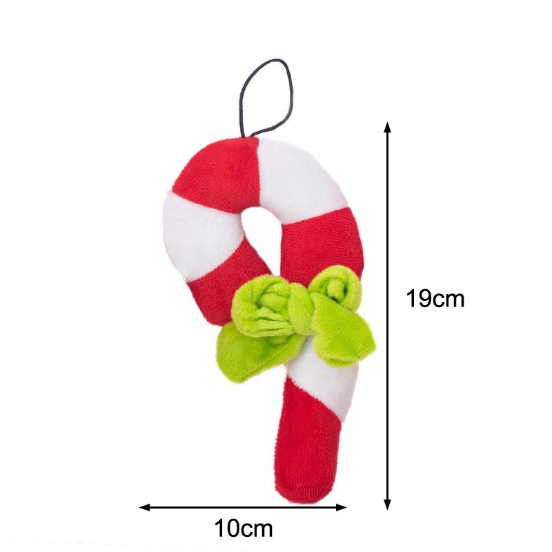 Christmas Candy Squeak Pet Dog Toy Puppy Plush Christmas Crutches Toys Bite Resistant Chewing Interactive Dog Toy Pet Supplies