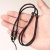 Agate Jade Pendant Necklace with Thick Woven Rope
