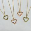 Stainless Steel Heart Pendant Necklace with Spotted Oil Drip - Fashionable Ins Style