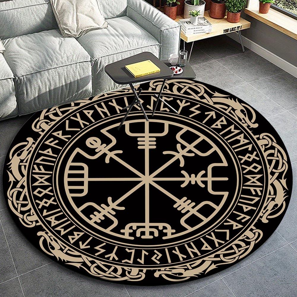 

1pc Retro 9506597071 Pattern Round Floor Mat, Non-slip for Living Room Bedroom Chair Carpets Home Decor Gifts, Home Decor Room Decor Outdoor 80cm by 80cm
