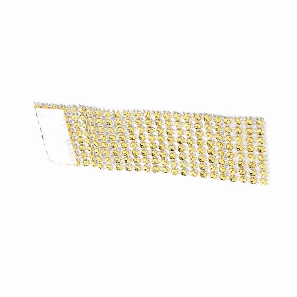 50pcs 8 Rows Chair Sash Napkin Rings Diamond Mesh Wrap Ribbon For Wedding Christmas Gold