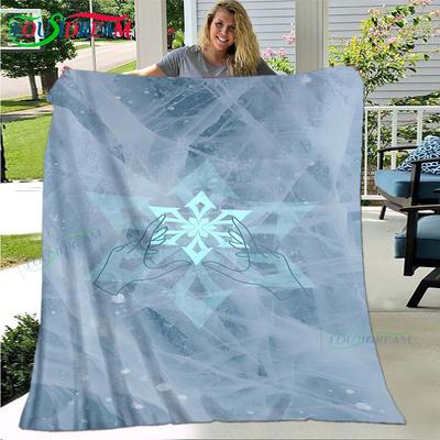 Hot Genshin Impact Runes Pattern Blanket Flannel Thin Blanket Portable Home Travel Office Lunch Break Blanket Birthday Gift