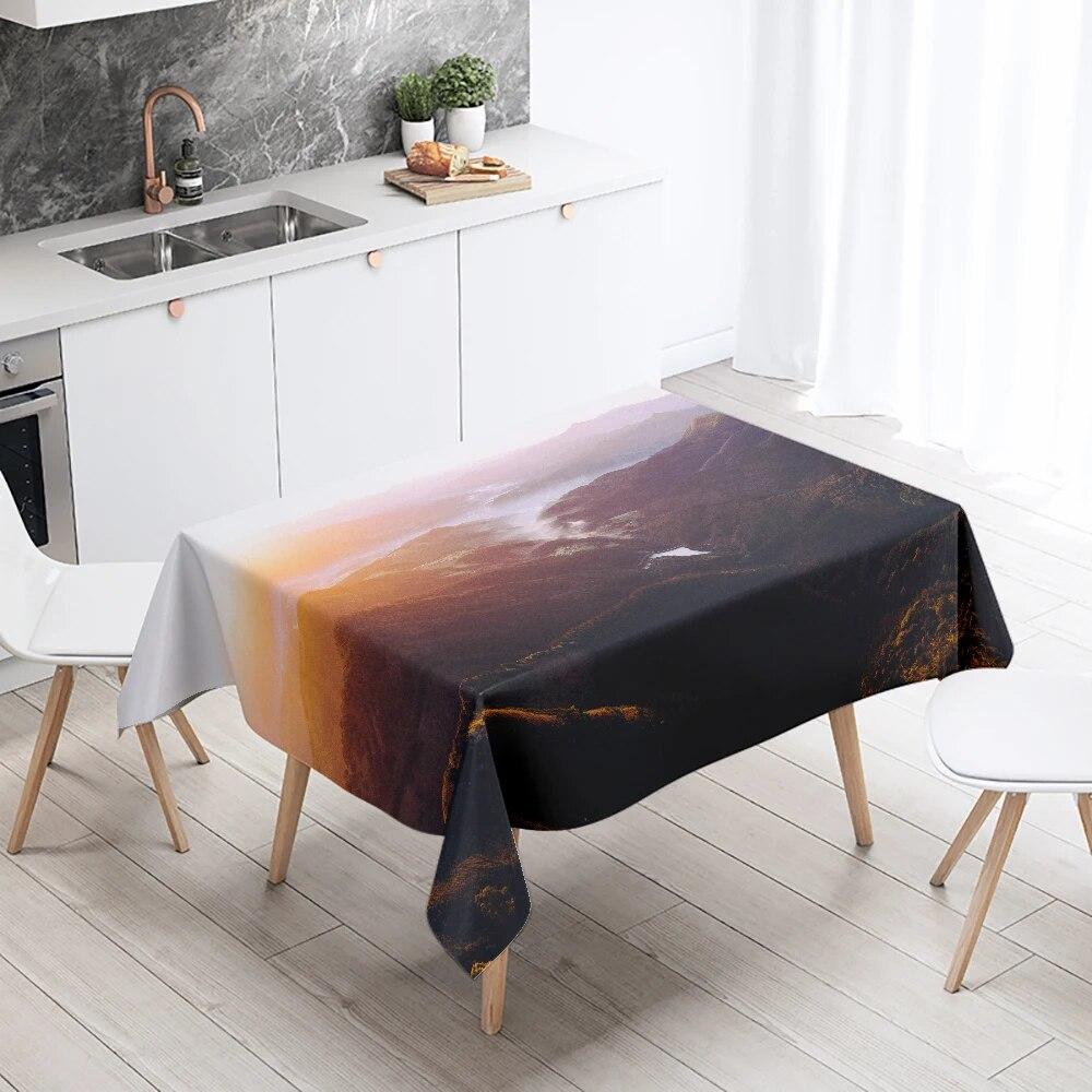 Creative Plant Love Printing Tablecloth Scenic Camping Antifouling Waterproof Table Home Decoration