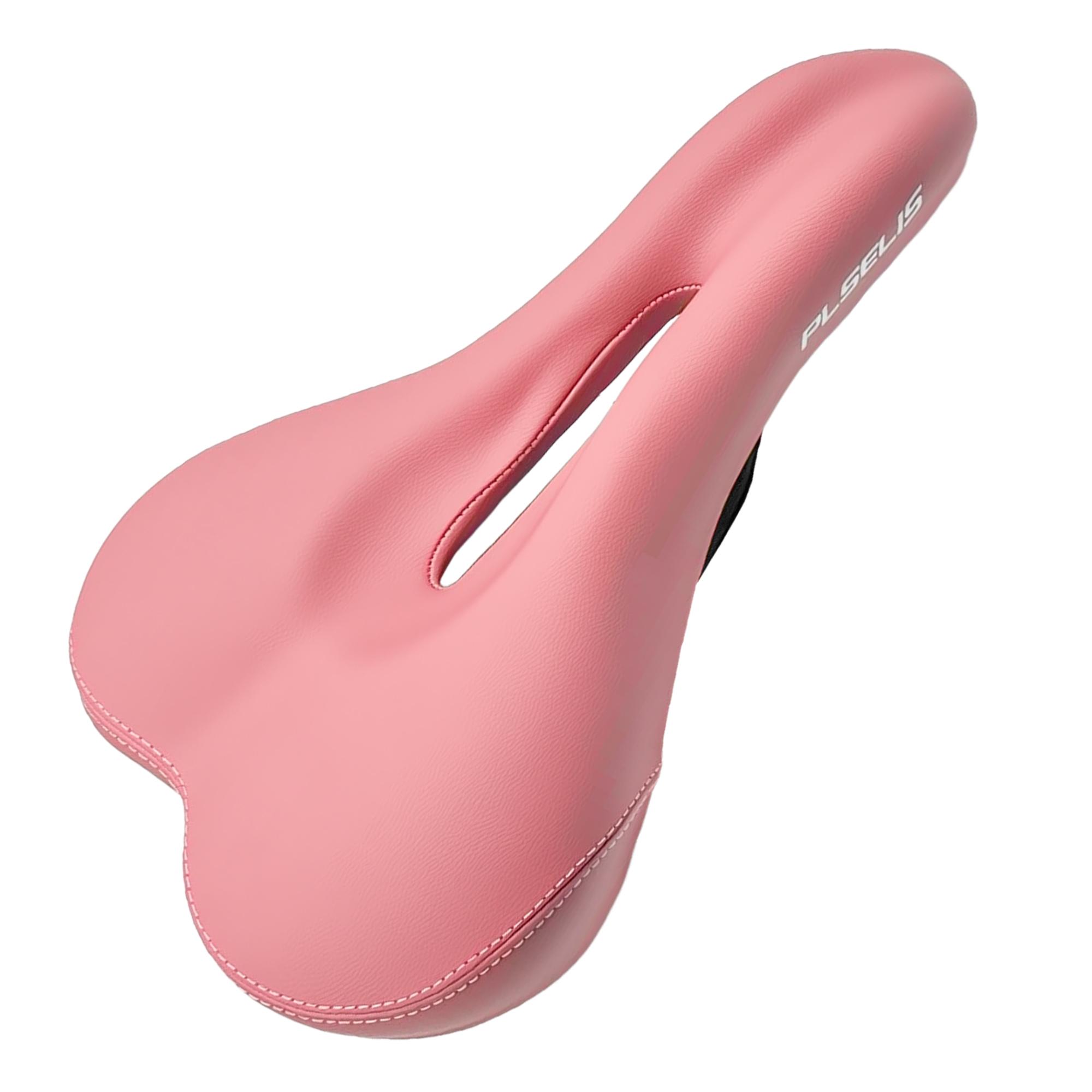 PLSELIS 390g bicycle Saddle, PU Leather, Sponge Filling, Ultra-light and Durable. PVC розовый