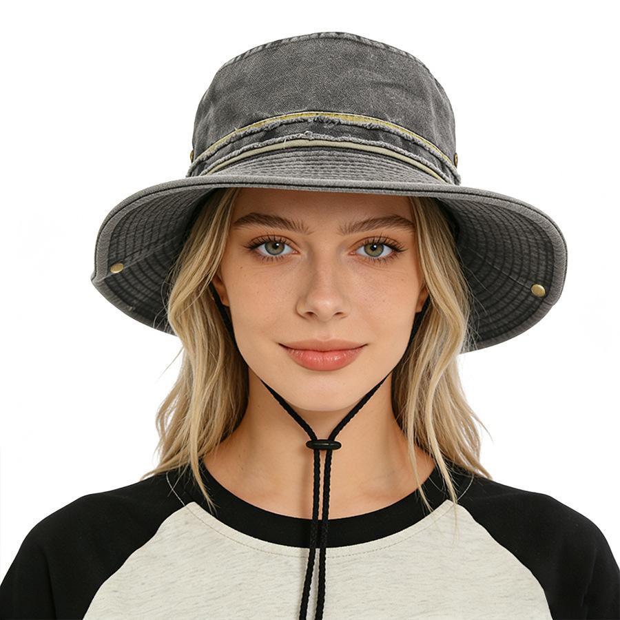 Vintage Washed Cotton Bucket Hat for Men & Women UV Protection Sun Caps for Summer Outdoor Climbing  Fishing Hiking