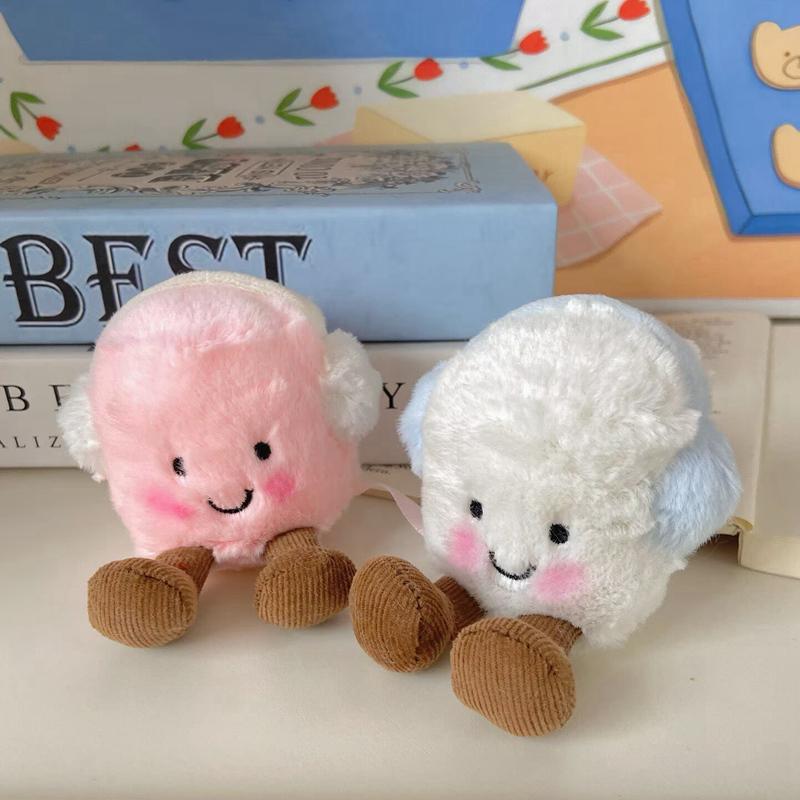 Kawaii Marshmallow Plush Toy Cute Pink Blue Marshmallow Stuffed Doll Couple Plushies Soft Birthday Gifts Girl Home Decor