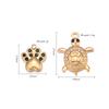 4Pcs Cute Crystal Pet Paw Charms Stainless Steel Turtle for Jewelry Making DIY Earrings Bracelet Necklace Supplies Accessories