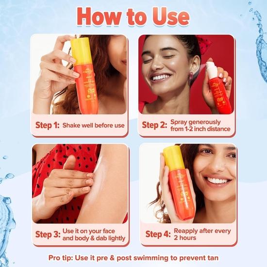 Aqualogica Detan+ Dewy Sunscreen Spray Spf 50+ Pa++++ Uva/B Protection Hydrating & Sweat Resistant Lightweight & White Cast-100 Ml - 2 Count