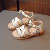 Sandales Filles, Nouvelle Arrivée Été, Chaussures Princesse Enfants, Nœud Style Coréen, Semelle Plate Élastique Chaussures de Plage Enfants