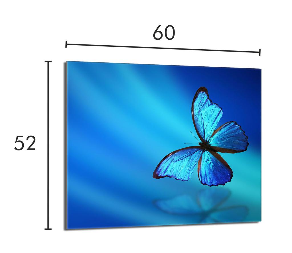 Plaque de protection en verre pour cuisinière 60x52 Papillon