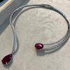 Gemstone Inlaid Zircon Necklace Neck Chain Niche Versatile Light Luxury Elegant Woman