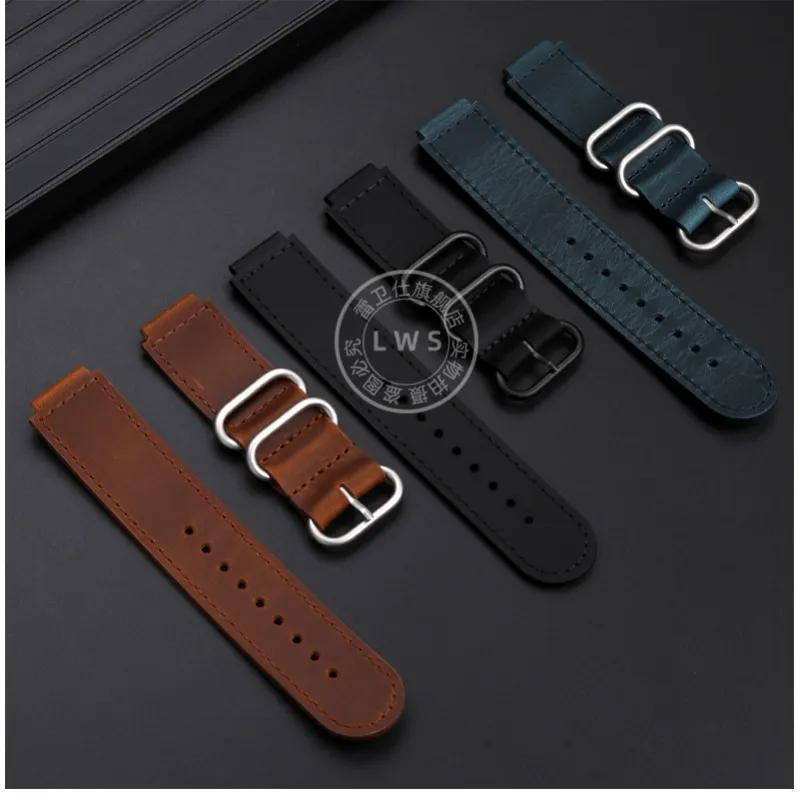 Modified retro cowhide watch straps for Casio G-SHOCK 3516 DW-H5600 DW-H5600MB convex end leather watchband black brown bracelet