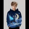 3D Kids Clothing Long Hooded Sweatshirt Girls Cute Cat Printed Clothing Kids Casual Comfortable Outdoor