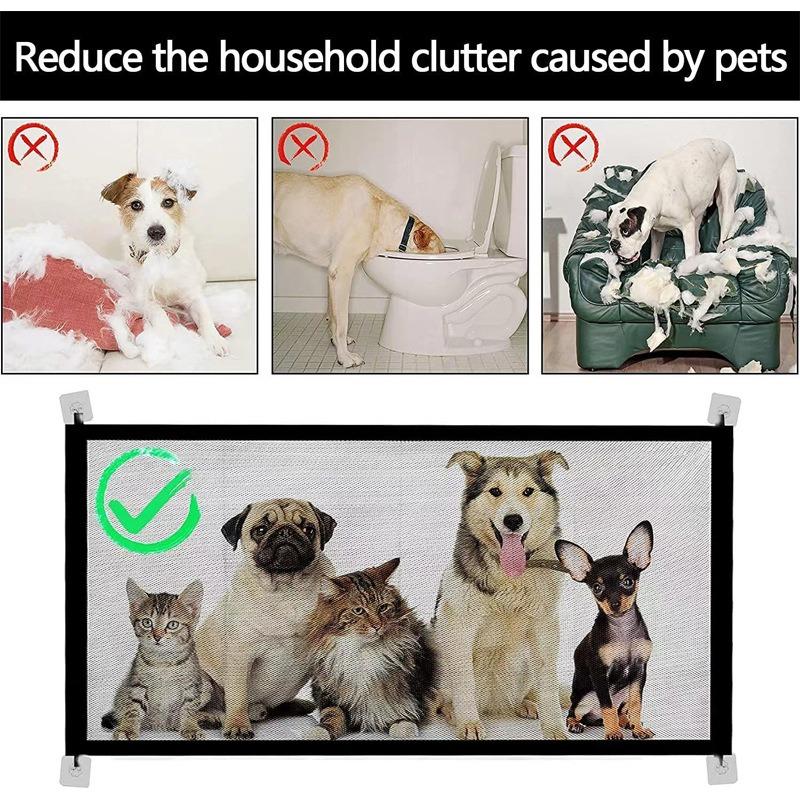 Pet Dog Fence Portable Breathable Isolation Safety Net Household Punch-free Dog Door Protective Isolation Baby Hook Baby Fence