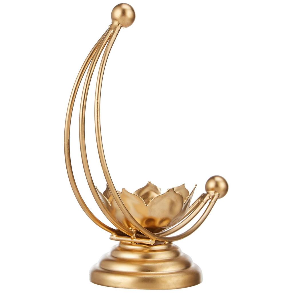 Designer Teelichthalter aus Metall für Heimdekoration & zum Verschenken, Gold