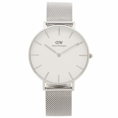 Daniel Wellington Petite 36mm Quartz Watch for Men and Women, White and Silver, DW00100306, DW00600306