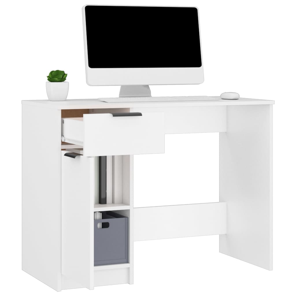 Desk White 100 X 50 X 75 Cm Particleboard