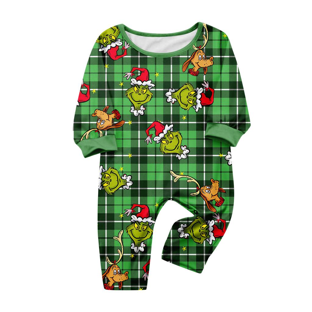 Christmas Print Cute Family Set Pajamas, Home Clothes, Family Set Long Sleeve Top Pants Set