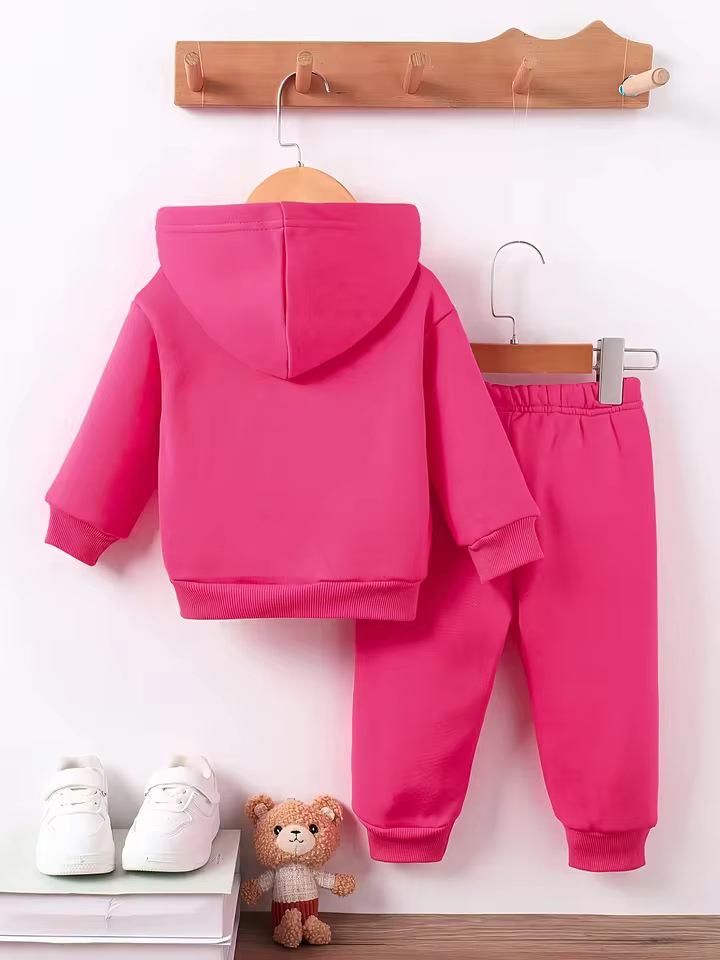 Adorable Baby Girl Wool Sweatshirt & Stylish Sweatpants Set for Autumn/Winter Outdoor Fun – Perfect New Baby Gift