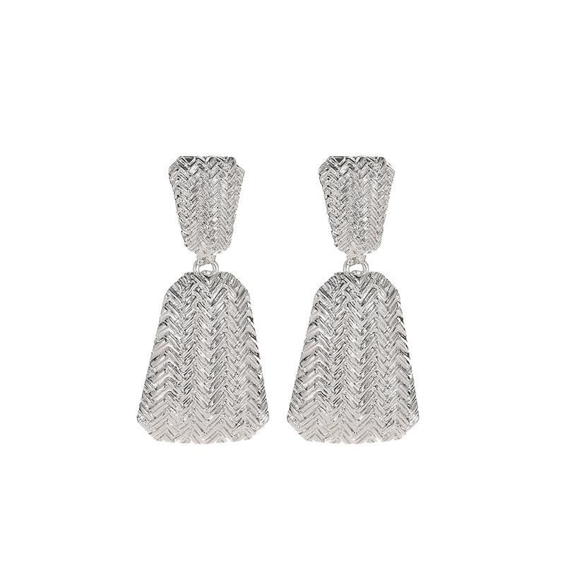 New personality geometric exaggeration stud earrings fashion wavy trapezoidal earrings punk style popular
