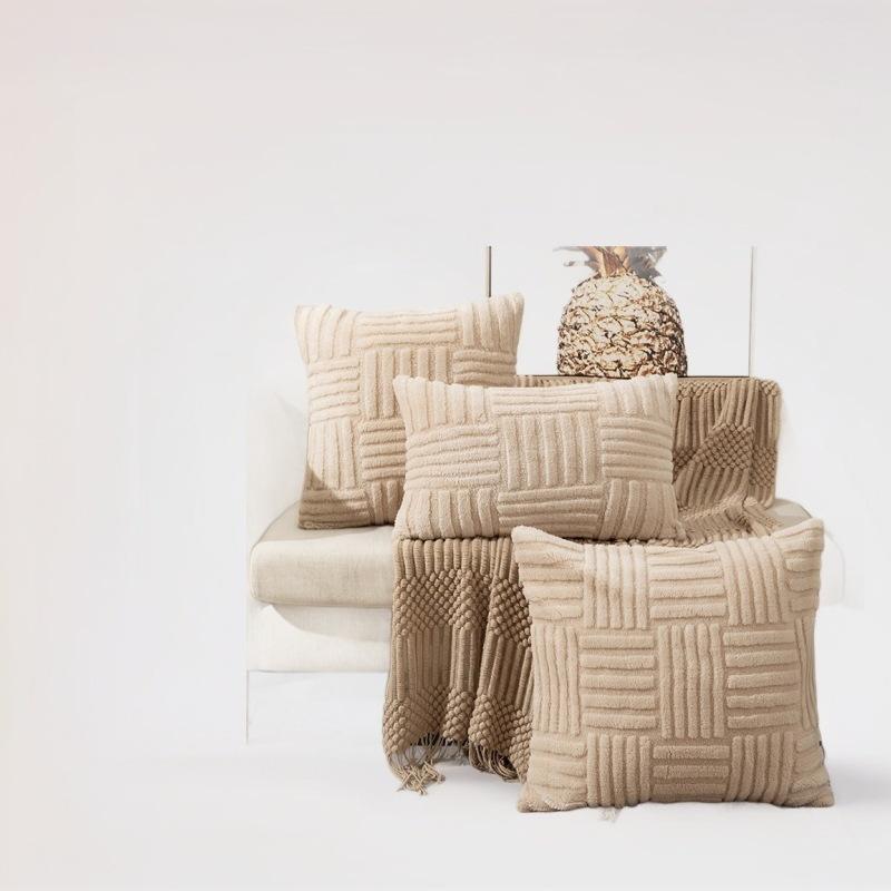 

Бархатная наволочка Снежинка Плюшевая наволочка Однотонная Декоративная наволочка для диванной подушки Скандинавский стиль Домашняя Спальня Акцентная наволочка 45 x 45cm хаки