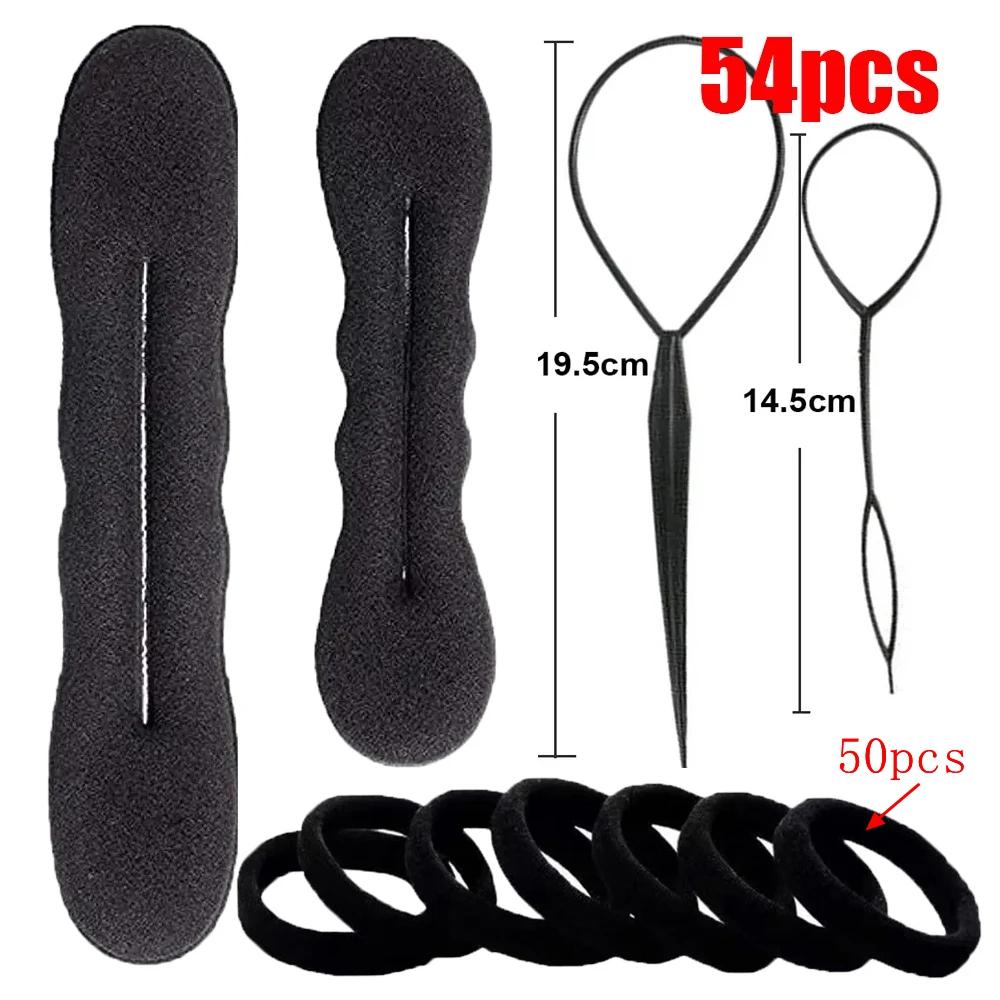 Schwamm Kunststoff Schleife Lockenmacher Haar-Scrunchie Stirnband Twist Donut Dutt Lockenwickler Haarbänder Frisurwerkzeuge