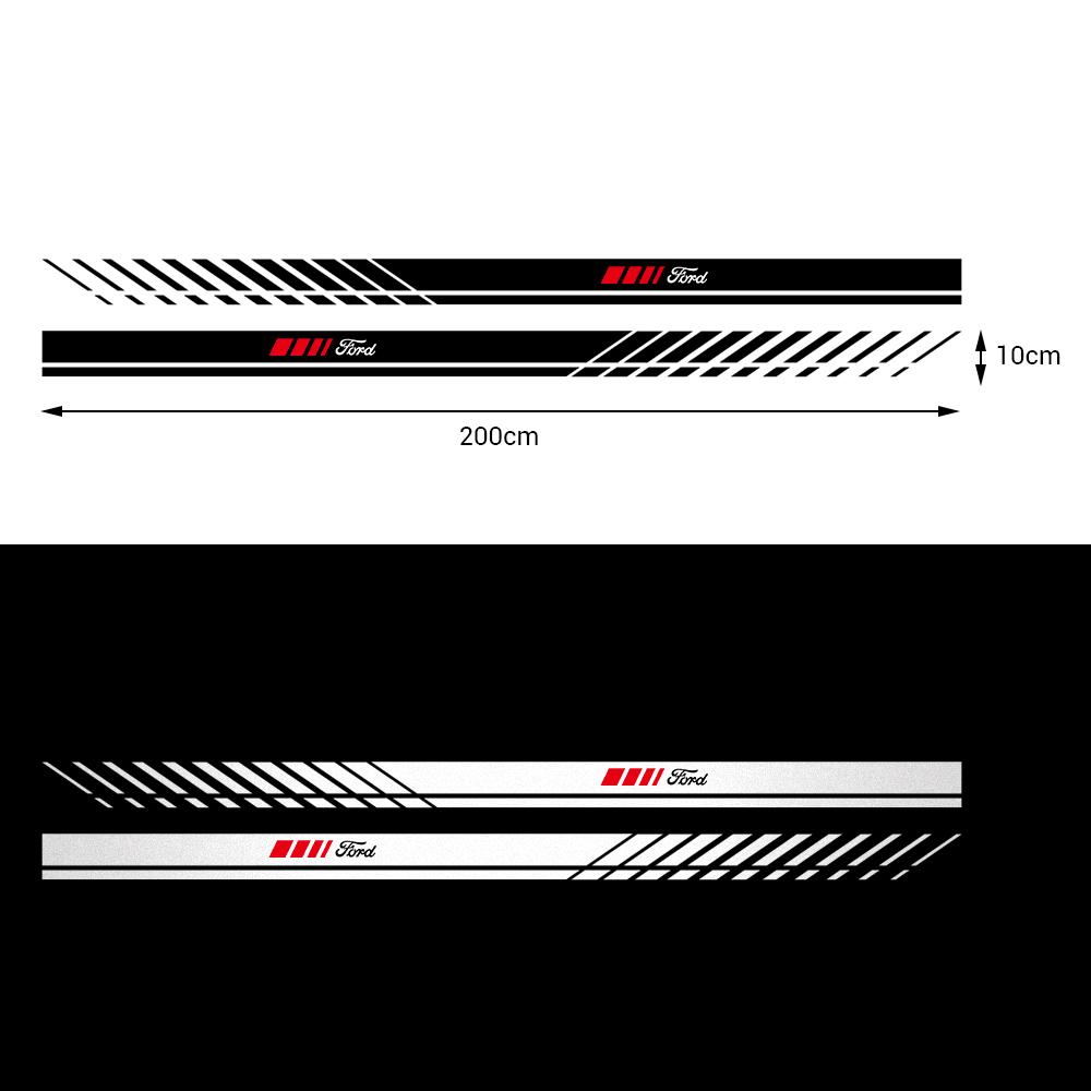 2Pcs Car Styling Body Door Sticker Emblem Decor Auto Accessories For Ford Focus Mustang Mondeo Fiesta Shelby Kuga Edge ST Fusion