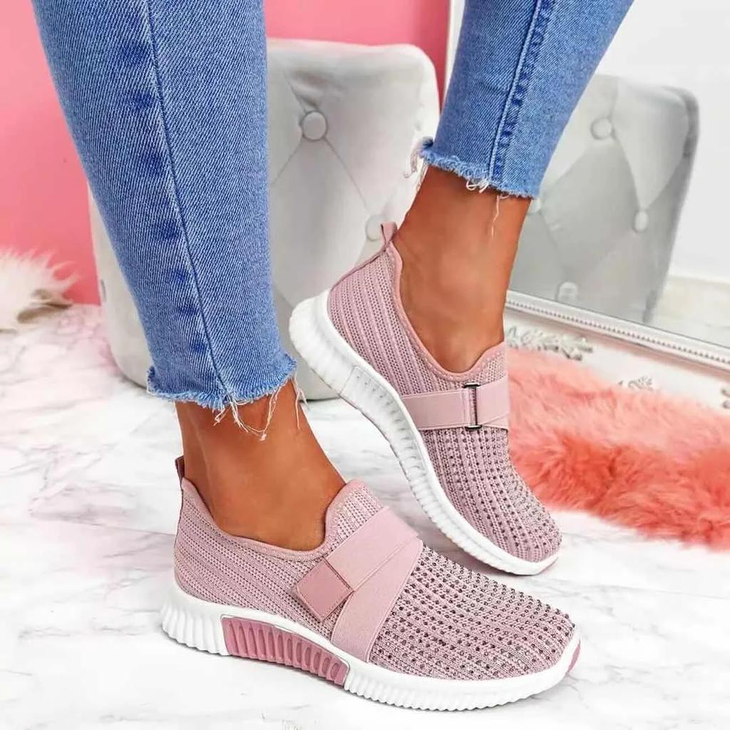 Women's Spring, Summer and Autumn Solid Color Mesh Sports Shoes, Breathable and Comfortable Single Shoes
