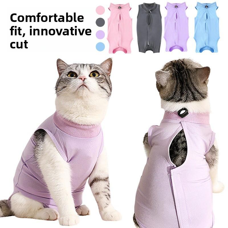 Mother Cat Breathing Sterilization Clothes for Weaning Cats After Surgery To Prevent Licking. Four Seasons Applicable Cat Sterilization Clothes.
