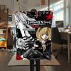 1Pc Death Note Print Flannel Blanket, High Quality Comfortable for All Seasons, Home Decor, Warmth and Comfort, Perfect for Christmas Gifts
