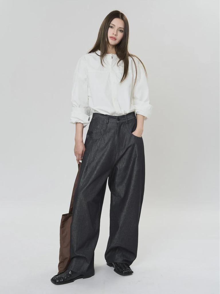 Louvre Korean Style Lantern Sleeve Round Neck Loose Shirt - Spring Fashion for Women