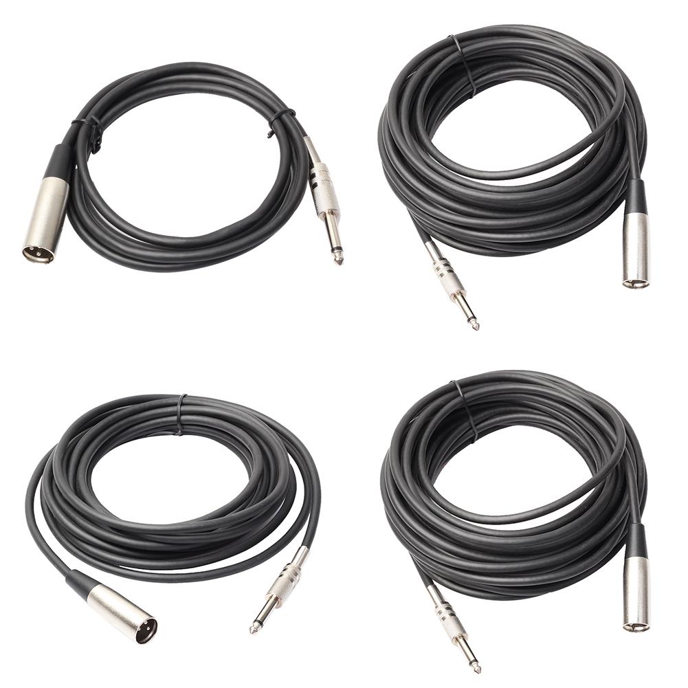 10-Pack Of 6ft XLR Male To 1/4" Mono Cables – Shielded Microphone/Audio Cables