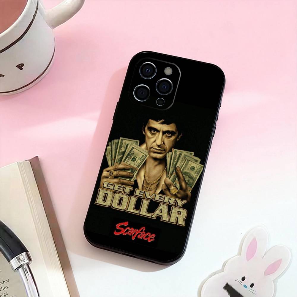 Classic Movie Scarface Phone Case For iPhone 17,16,15,14,13,12,11 Plus,Pro Max,Soft Silicone Black Cover
