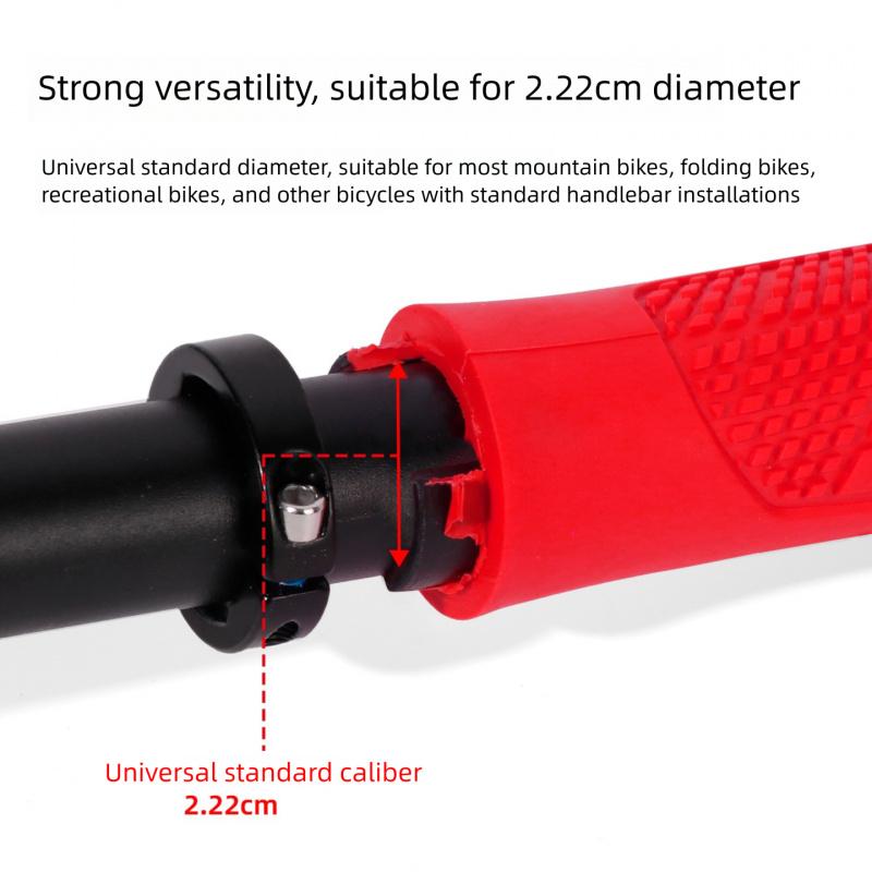Lock On Bike Grips, Anti-Slip Shock Absorbing, Single Side Locking Handlebar Grips, Universal for MTB Folding Bike Cycling Parts