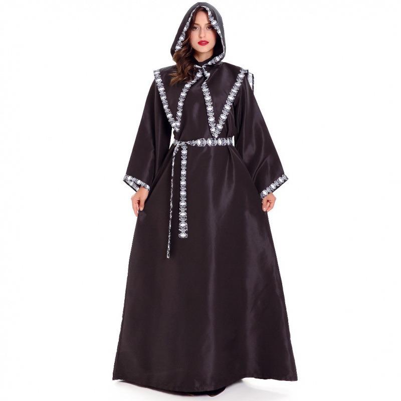 Ladies Cosplay Skull Cloak Reaper Witch Game Uniform, Halloween Costume