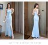 New Arrival: Slim Fit Spaghetti Strap Fishtail Evening Gown - Sexy Strapless Slit Dress for Women